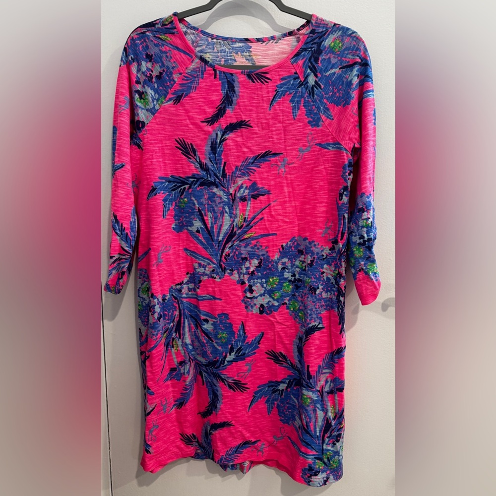 EUC Lilly Pulitzer Surfcrest Swing Dress In Tiki Pink Out On A Limb